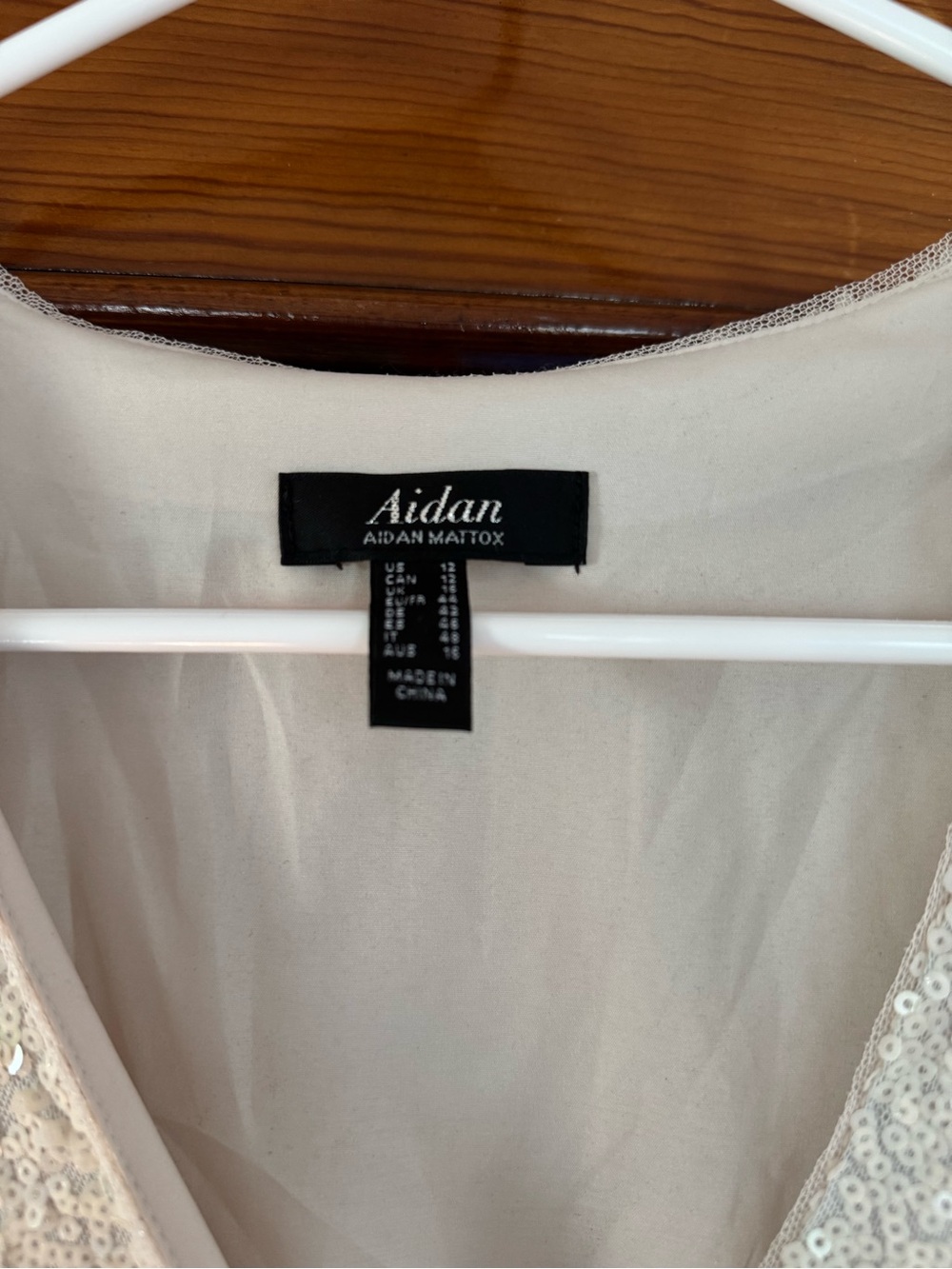 Aidan Mattox Ivory Sequin Maxi Dress - Picture 3 of 3